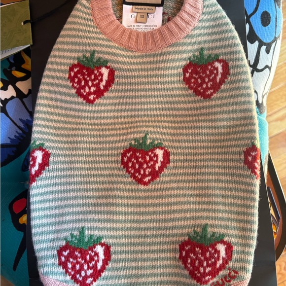 Gucci Other - Gucci Strawberry Dog Sweater NWT Size XS Cutest Dog.Sweater 3 Times Host Pick